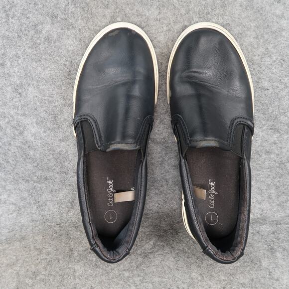 Cat & Jack Shoes Kids 1 Slip On Sneakers Casual Lifestyle Trainer Black Flat - Picture 6 of 12